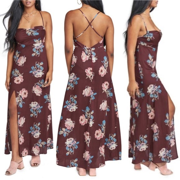 Show Me Your MuMu Dresses & Skirts - SHOW ME YOUR MUMU Brown Floral Maxi Dress Size M